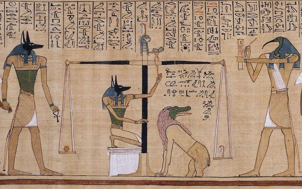Detail from the Papyrus of Hunefer, Public domain, via Wikimedia Commons.