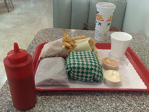 A meal from L.A.'s Astro Burgers. 